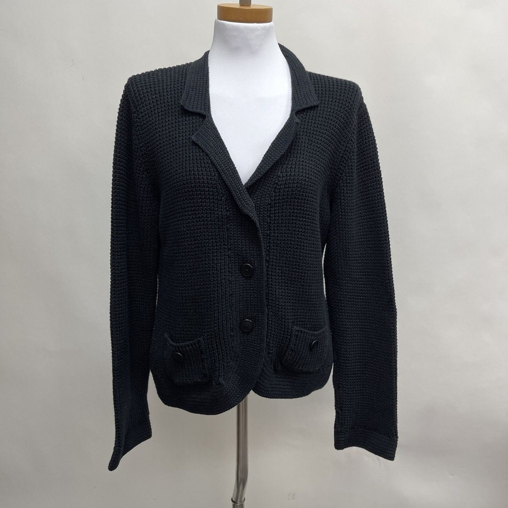 Chico's Women's Cardigan Sweater‎ Black Size 2 Large 14